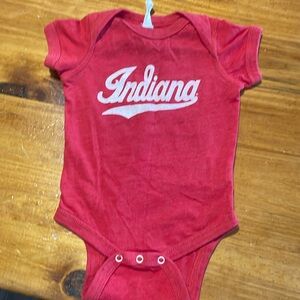 6 Month Red “Indiana” Onesie